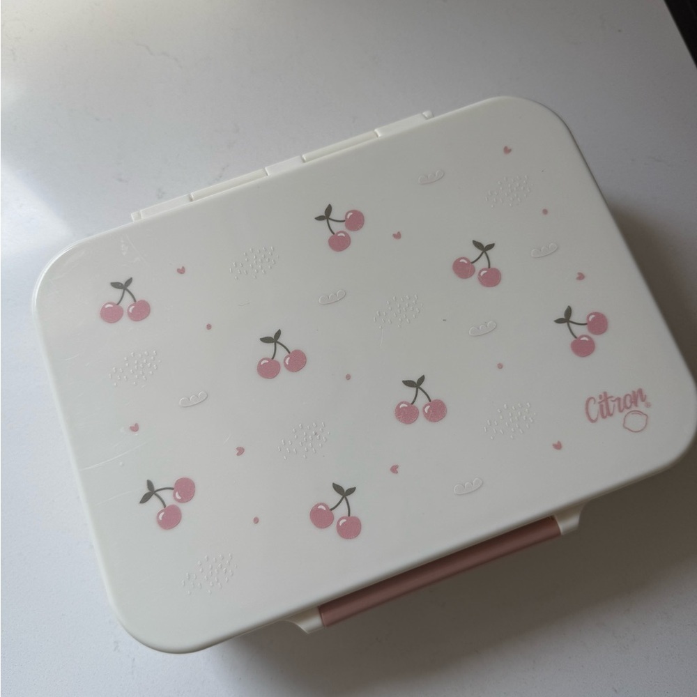 Citron Cherry Kids Lunch Box - White and Pink